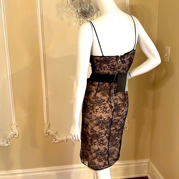 GUCCI SNAKE BLACK EMBROIDERY Silk Lined CHANTILLY LACE DRESS SIZE 42 IT - Picture 9 of 11